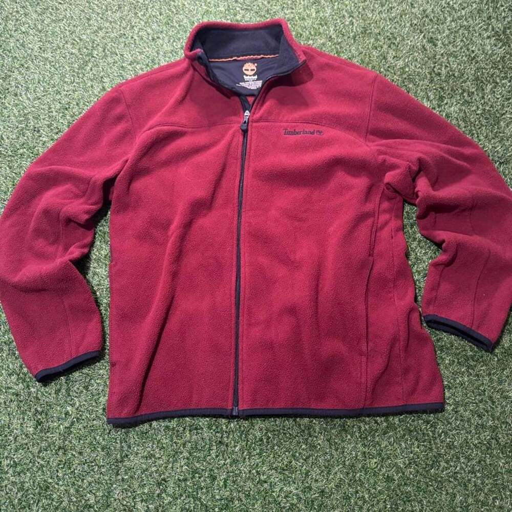 Timberland burgundy polyester fleece jacket